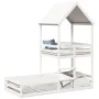 Cama con techo madera maciza de pino blanco 90x190 cm de , Camas y somieres - Ref: Foro24-3282397, Precio: 347,50 €, Descuent...