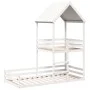 Cama con techo madera maciza de pino blanco 90x190 cm de , Camas y somieres - Ref: Foro24-3282397, Precio: 347,50 €, Descuent...