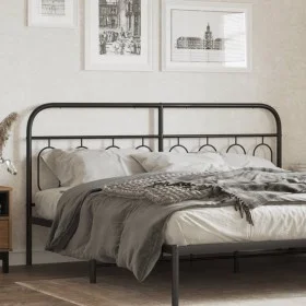Cabecero de metal negro 193 cm de , Cabeceros y pies de cama - Ref: Foro24-377154, Precio: 45,47 €, Descuento: %