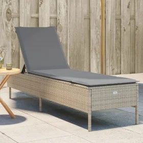 Tumbona con cojín ratán sintético beige de , Tumbonas - Ref: Foro24-4002722, Precio: 152,02 €, Descuento: %