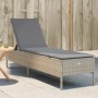 Tumbona con cojín ratán sintético beige de , Tumbonas - Ref: Foro24-4002722, Precio: 154,71 €, Descuento: %