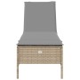 Tumbona con cojín ratán sintético beige de , Tumbonas - Ref: Foro24-4002722, Precio: 154,71 €, Descuento: %