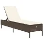 Lounger with brown synthetic rattan cushion by , Loungers - Ref: Foro24-4002720, Price: 151,78 €, Discount: %