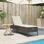 Lounger with brown synthetic rattan cushion by , Loungers - Ref: Foro24-4002720, Price: 151,78 €, Discount: %