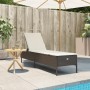 Tumbona con cojín ratán sintético marrón de , Tumbonas - Ref: Foro24-4002720, Precio: 154,61 €, Descuento: %
