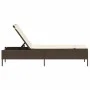 Lounger with brown synthetic rattan cushion by , Loungers - Ref: Foro24-4002720, Price: 151,78 €, Discount: %