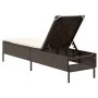 Lounger with brown synthetic rattan cushion by , Loungers - Ref: Foro24-4002720, Price: 151,78 €, Discount: %