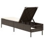Tumbona con cojín ratán sintético marrón de , Tumbonas - Ref: Foro24-4002720, Precio: 154,61 €, Descuento: %