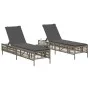 Liegestühle mit Tisch 2 Stück in grauem synthetischem Rattan von , Liegen - Ref: Foro24-4002748, Preis: 270,93 €, Rabatt: %