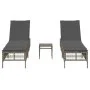 Liegestühle mit Tisch 2 Stück in grauem synthetischem Rattan von , Liegen - Ref: Foro24-4002748, Preis: 270,93 €, Rabatt: %