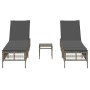 Tumbonas con mesita 2 unidades ratán sintético gris de , Tumbonas - Ref: Foro24-4002748, Precio: 277,50 €, Descuento: %