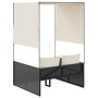 Tumbona doble con techo y cortinas ratán sintético negro de , Tumbonas - Ref: Foro24-4002755, Precio: 230,23 €, Descuento: %
