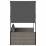 Tumbona doble con techo y cortinas ratán sintético gris de , Tumbonas - Ref: Foro24-4002757, Precio: 233,72 €, Descuento: %