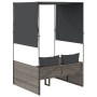 Tumbona doble con techo y cortinas ratán sintético gris de , Tumbonas - Ref: Foro24-4002757, Precio: 233,72 €, Descuento: %