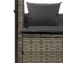 Tumbona doble con techo y cortinas ratán sintético gris de , Tumbonas - Ref: Foro24-4002757, Precio: 233,72 €, Descuento: %