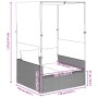 Tumbona doble con techo y cortinas ratán sintético gris de , Tumbonas - Ref: Foro24-4002757, Precio: 233,72 €, Descuento: %
