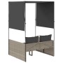 Tumbona doble con techo y cortinas ratán sintético gris claro de , Tumbonas - Ref: Foro24-4002760, Precio: 233,72 €, Descuent...
