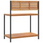 Mesa de trabajo de jardín madera de acacia y acero 90x50x110 cm de , Soportes para macetas - Ref: Foro24-367619, Precio: 111,...
