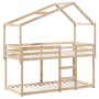 Cama litera con techo madera maciza de pino 90x190 cm de , Camas y somieres - Ref: Foro24-3282047, Precio: 205,22 €, Descuent...