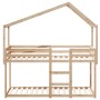 Cama litera con techo madera maciza de pino 90x190 cm de , Camas y somieres - Ref: Foro24-3282047, Precio: 205,22 €, Descuent...
