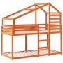 Cama con techo madera maciza pino marrón 80x200 cm de , Camas y somieres - Ref: Foro24-3281960, Precio: 231,11 €, Descuento: %