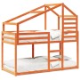 Cama con techo madera maciza pino marrón 80x200 cm de , Camas y somieres - Ref: Foro24-3281960, Precio: 231,11 €, Descuento: %