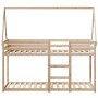 Cama litera con techo madera maciza de pino 90x190 cm de , Camas y somieres - Ref: Foro24-3282087, Precio: 174,99 €, Descuent...