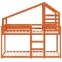 Litera con techo madera maciza pino marrón cera 75x190 cm de , Camas y somieres - Ref: Foro24-3281969, Precio: 224,58 €, Desc...