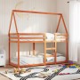 Cama litera con techo madera maciza pino marrón cera 75x190 cm de , Camas y somieres - Ref: Foro24-3282091, Precio: 194,96 €,...