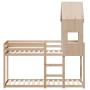 Cama litera con techo de madera maciza de pino 75x190 cm de , Camas y somieres - Ref: Foro24-3282007, Precio: 208,81 €, Descu...