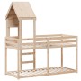 Cama litera con techo de madera maciza de pino 75x190 cm de , Camas y somieres - Ref: Foro24-3282007, Precio: 208,81 €, Descu...