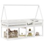 Cama alta con techo blanca madera maciza pino blanca 90x200 cm de , Camas y somieres - Ref: Foro24-3282093, Precio: 220,62 €,...