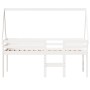Cama alta con techo blanca madera maciza pino blanca 90x200 cm de , Camas y somieres - Ref: Foro24-3282093, Precio: 220,62 €,...