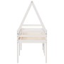 Cama alta con techo blanca madera maciza pino blanca 90x200 cm de , Camas y somieres - Ref: Foro24-3282093, Precio: 220,62 €,...