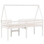 Cama alta con techo blanca madera maciza pino blanca 90x200 cm de , Camas y somieres - Ref: Foro24-3282093, Precio: 220,62 €,...