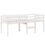 Cama alta con techo blanca madera maciza pino blanca 90x200 cm de , Camas y somieres - Ref: Foro24-3282093, Precio: 220,62 €,...