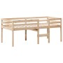 Cama alta con techo madera maciza de pino 80x200 cm de , Camas y somieres - Ref: Foro24-3282135, Precio: 196,67 €, Descuento: %