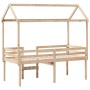 Cama alta con techo madera maciza de pino 80x200 cm de , Camas y somieres - Ref: Foro24-3282135, Precio: 196,67 €, Descuento: %