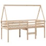 Cama alta con techo madera maciza de pino 90x190 cm de , Camas y somieres - Ref: Foro24-3282098, Precio: 162,60 €, Descuento: %