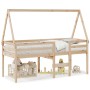 Cama alta con techo madera maciza de pino 90x190 cm de , Camas y somieres - Ref: Foro24-3282098, Precio: 162,60 €, Descuento: %