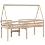 Cama alta con techo madera maciza de pino 90x190 cm de , Camas y somieres - Ref: Foro24-3282098, Precio: 162,60 €, Descuento: %