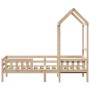 Estructura de cama con techo madera maciza de pino 100x200 cm de , Camas y somieres - Ref: Foro24-3282156, Precio: 171,08 €, ...