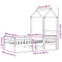 Estructura de cama con techo madera maciza de pino 100x200 cm de , Camas y somieres - Ref: Foro24-3282156, Precio: 171,08 €, ...