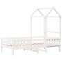 Estructura cama con techo madera maciza pino blanca 80x200 cm de , Camas y somieres - Ref: Foro24-3282163, Precio: 187,02 €, ...