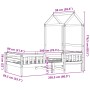Estructura cama con techo madera maciza pino blanca 80x200 cm de , Camas y somieres - Ref: Foro24-3282163, Precio: 187,02 €, ...
