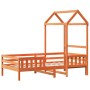 Estructura cama con techo madera maciza pino marrón 90x200 cm de , Camas y somieres - Ref: Foro24-3282161, Precio: 191,83 €, ...