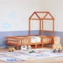 Estructura cama con techo madera maciza pino marrón 90x200 cm de , Camas y somieres - Ref: Foro24-3282161, Precio: 191,83 €, ...