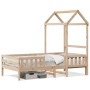 Estructura de cama con techo madera maciza de pino 75x190 cm de , Camas y somieres - Ref: Foro24-3282168, Precio: 155,76 €, D...