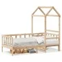 Sofá cama con techo de madera maciza de pino 80x200 cm de , Camas y somieres - Ref: Foro24-3282212, Precio: 171,13 €, Descuen...