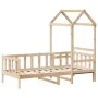 Sofá cama con techo de madera maciza de pino 80x200 cm de , Camas y somieres - Ref: Foro24-3282212, Precio: 171,13 €, Descuen...